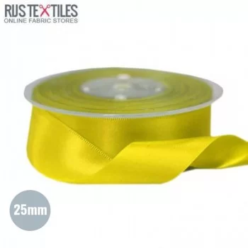 Satin Ribbon 25mm Yellow  Satin Ribbon 25mm Yellow