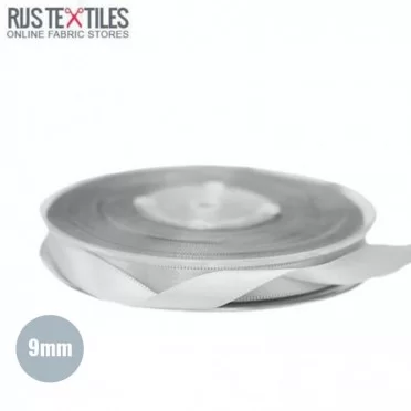 Satin Ribbon 9mm Light Grey  - (Ribbons )
