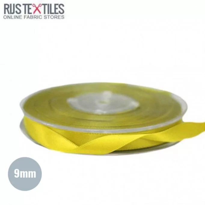 Ruban Satin 9mm Jaune  - (Rubans)
