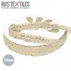 Wstążka Bawełniana Koronkowa koronka Beżowy 15mm | Rijs Textiles