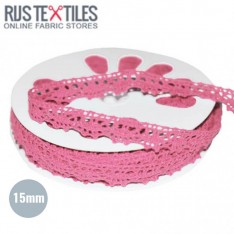 Nastro Pizzo Rosa 15mm