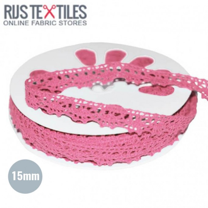 Spitzenband Rosa 15mm - (Bänder & Borten)