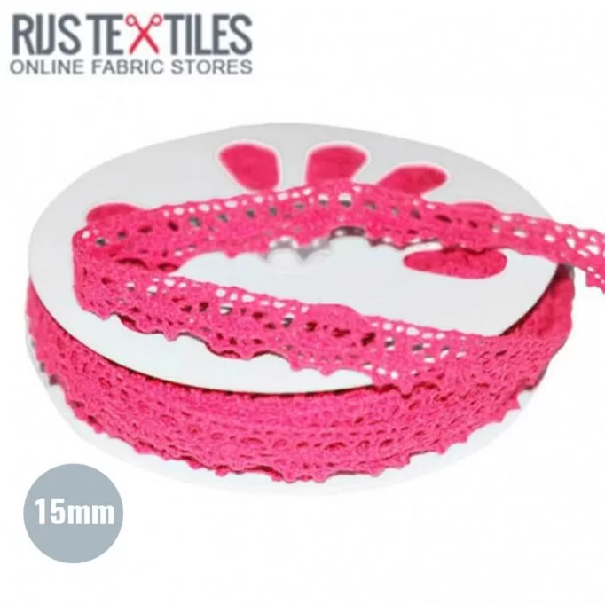Spitzenband Fuchsia 15mm - (Bänder & Borten)