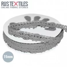Spitzenband Grau 15mm