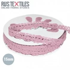 Nastro Pizzo Rosa Chiaro 15mm