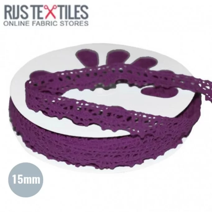 Ruban Dentelle Violet 15mm  - (Rubans)