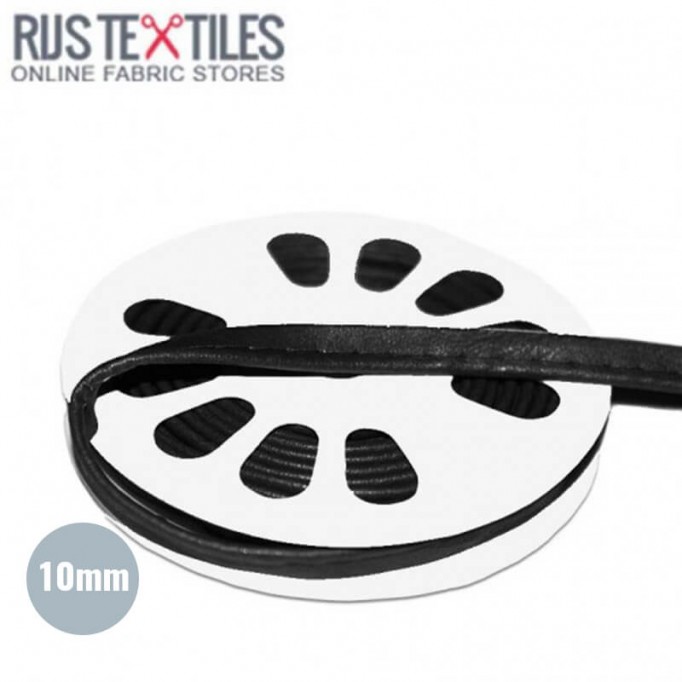 Piping Tape Imitation Leather Black 10mm - (Ribbons )