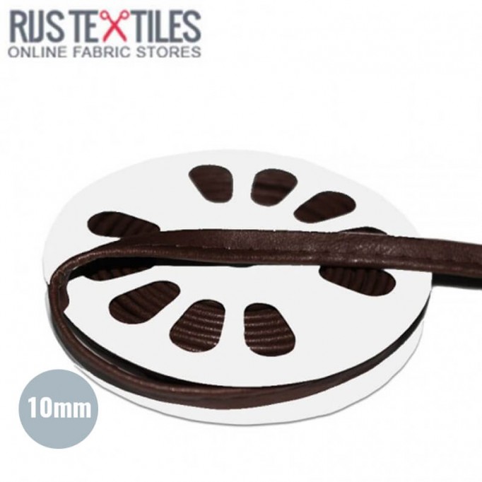 Ruban De Passepoil Simili Cuir Brun Foncé 10mm - (Rubans)
