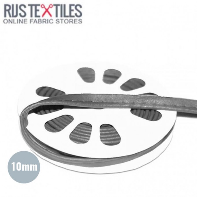 Ruban De Passepoil Simili Cuir Gris 10mm - (Rubans)