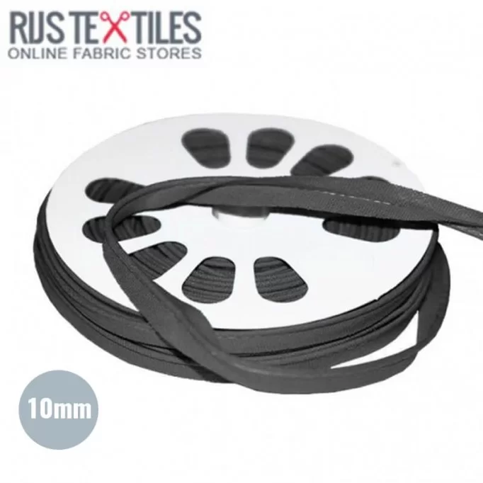 Ruban De Passepoil Coton Gris Foncé 10mm - (Rubans)