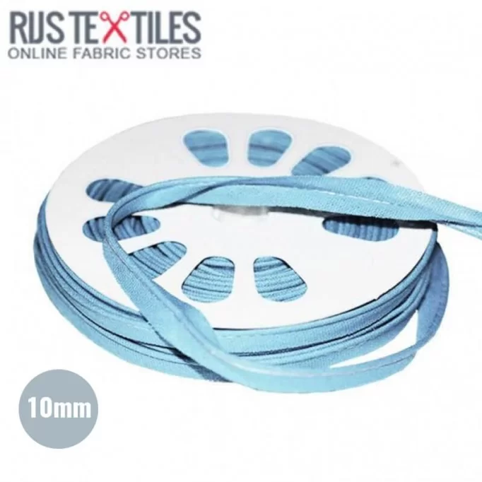 Paspelband Katoen Licht Blauw 10mm - (Banden En Linten)