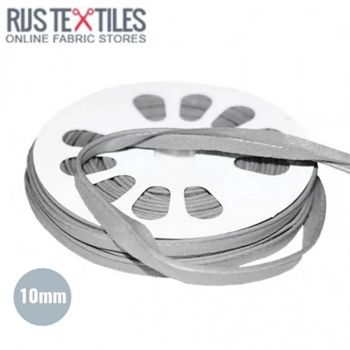 Ruban De Passepoil Coton Gris Clair 10mm  - (Rubans)