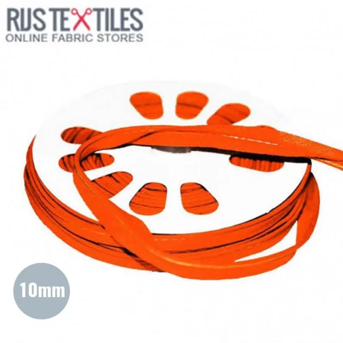 Paspelband Katoen Oranje 10mm - (Banden En Linten)