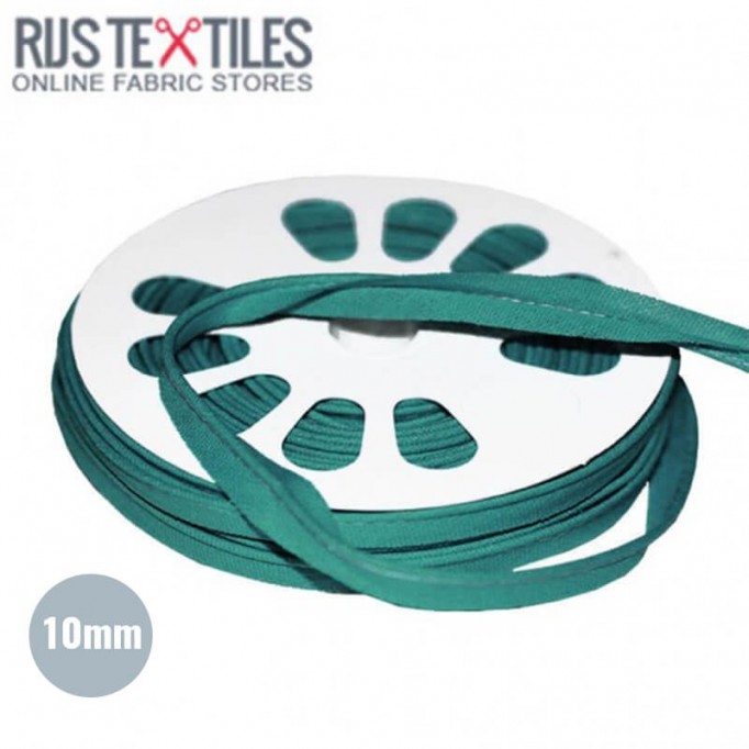Cotton Piping Tape Petrol 10mm - (Ribbons )