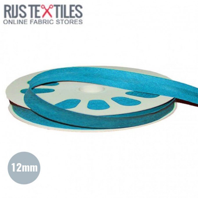 Biais Coton Plié 12mm Aqua  - (Rubans)