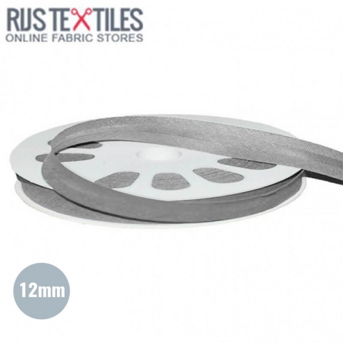 Schrägband Baumwolle 12mm Hell Grau  - (Bänder & Borten)