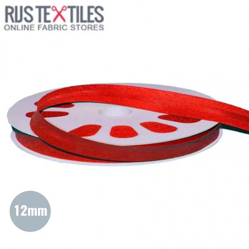 Biaisband Katoen 12mm Rood