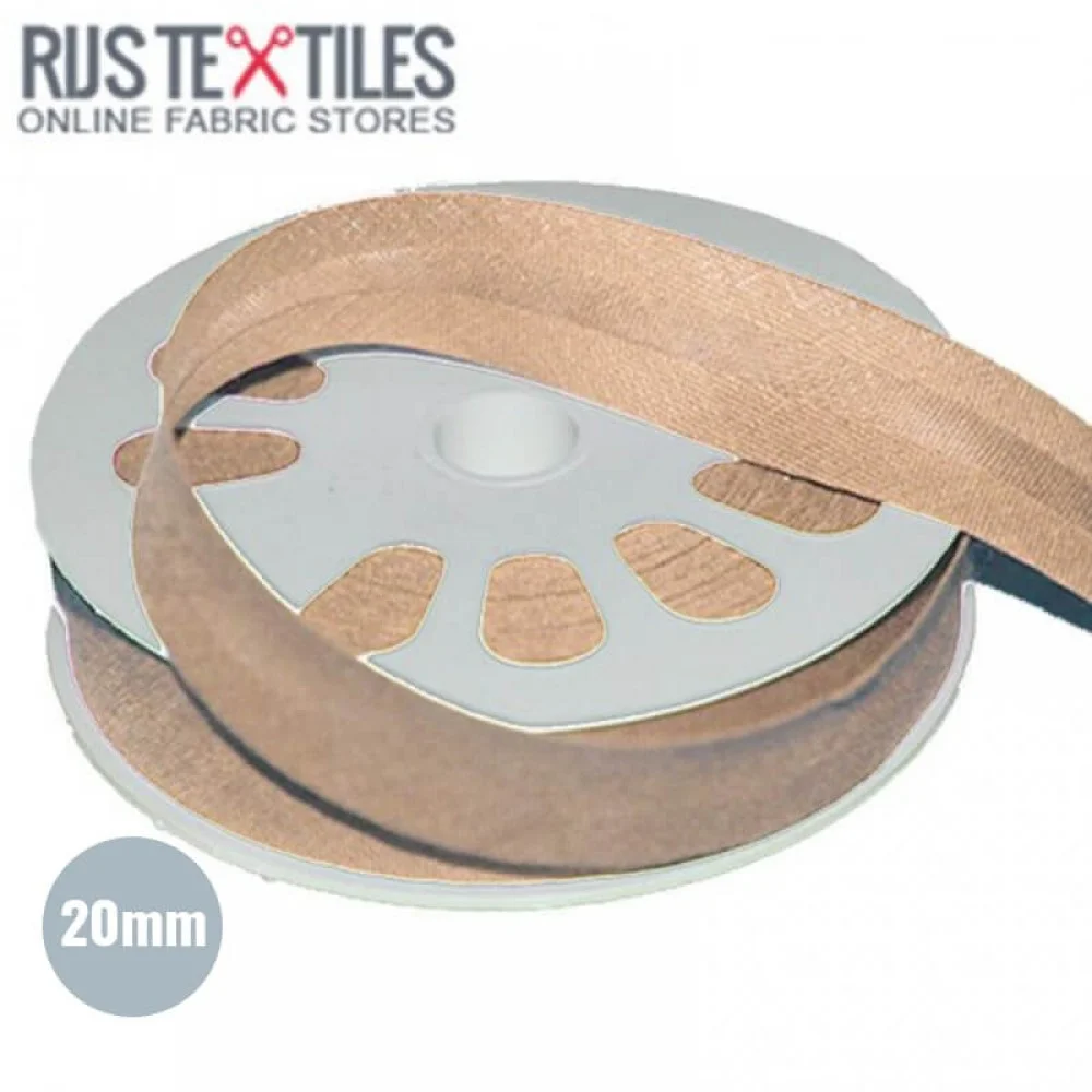 Biais Coton Plié Beige 20mm 
