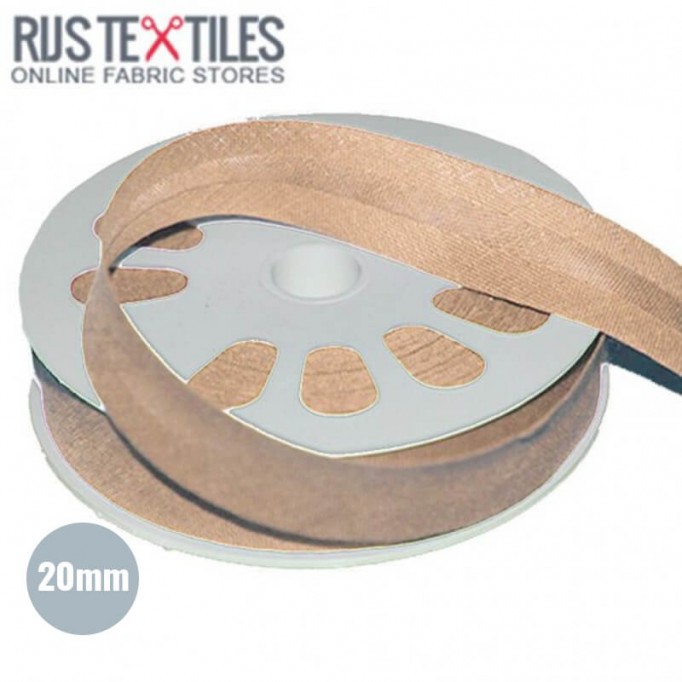 Skråbånd Bomuld Beige 20mm - (Bånd)