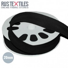 Cotton Bias Binding Black 20mm
