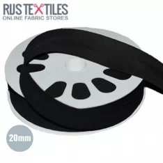 Nastri In Sbieco Di Cotone Nero 20mm