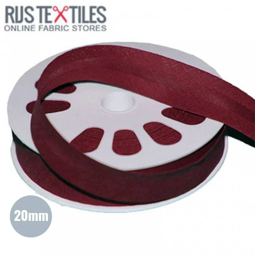 Biais Coton Plié Bordeaux 20mm 