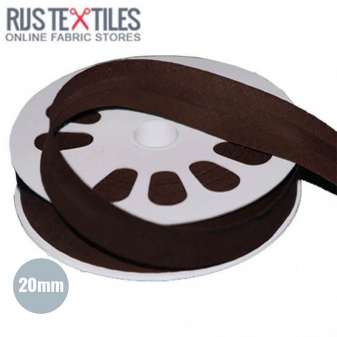 Biais Coton Plié Brun 20mm  - (Rubans)