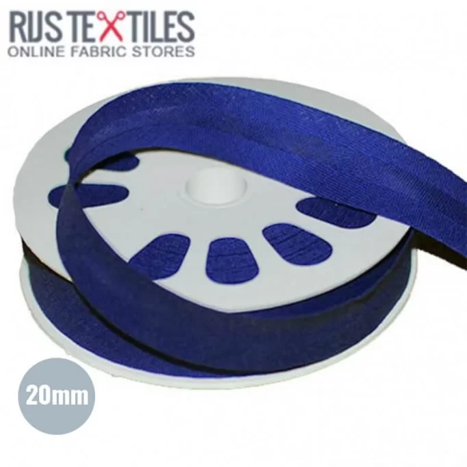 Biais Coton Plié Cobalt 20mm  - (Rubans)