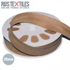 Schrägband Baumwolle Dunkel Beige 20mm