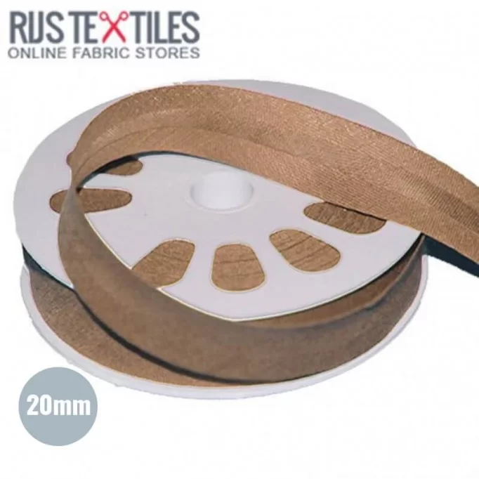 Schrägband Baumwolle Dunkel Beige 20mm - (Bänder & Borten)