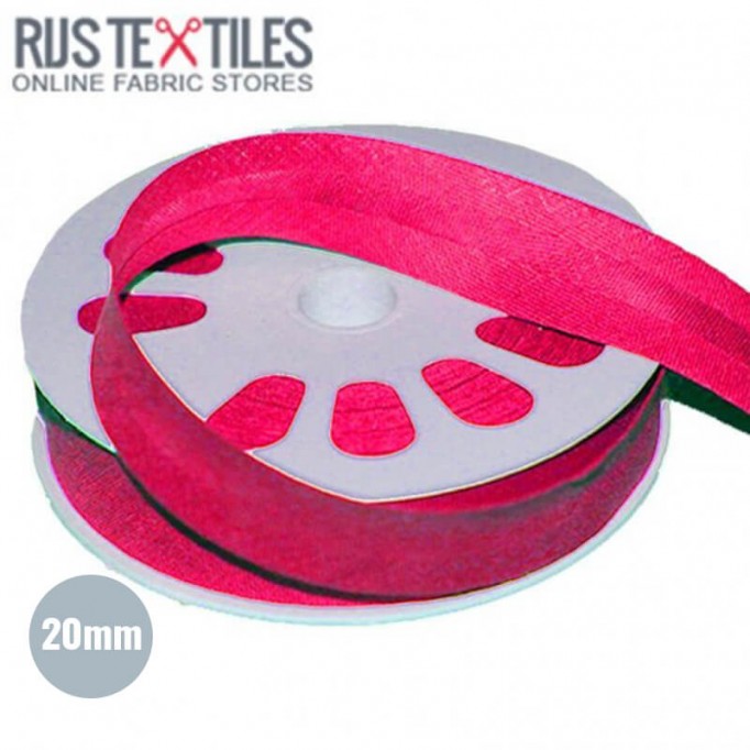 Biais Coton Plié Hot Pink 20mm  - (Rubans)