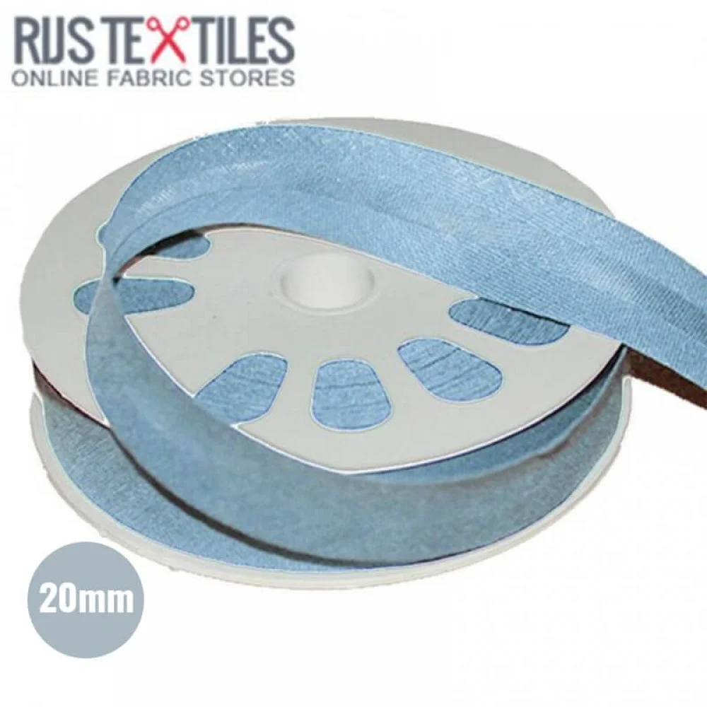 Biais Coton Plié Bleu Clair 20mm 
