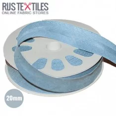 Nastri In Sbieco Di Cotone Blu Chiaro 20mm