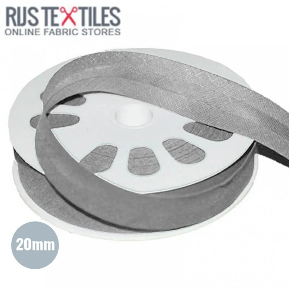 Biais Coton Plié Gris Clair 20mm 