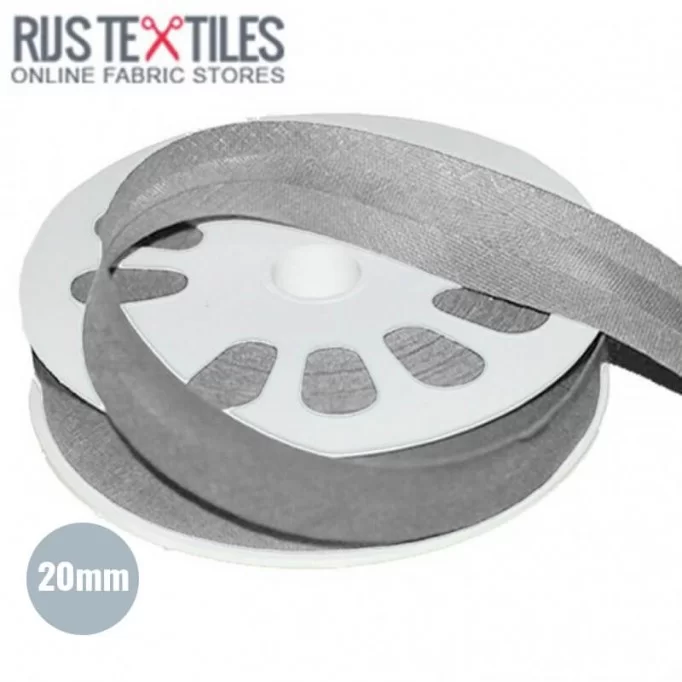 Schrägband Baumwolle Hell Grau 20mm - (Bänder & Borten)
