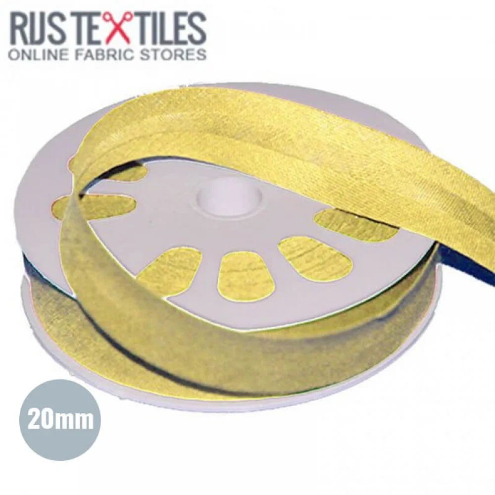 Biais Coton Plié Jaune Clair 20mm 