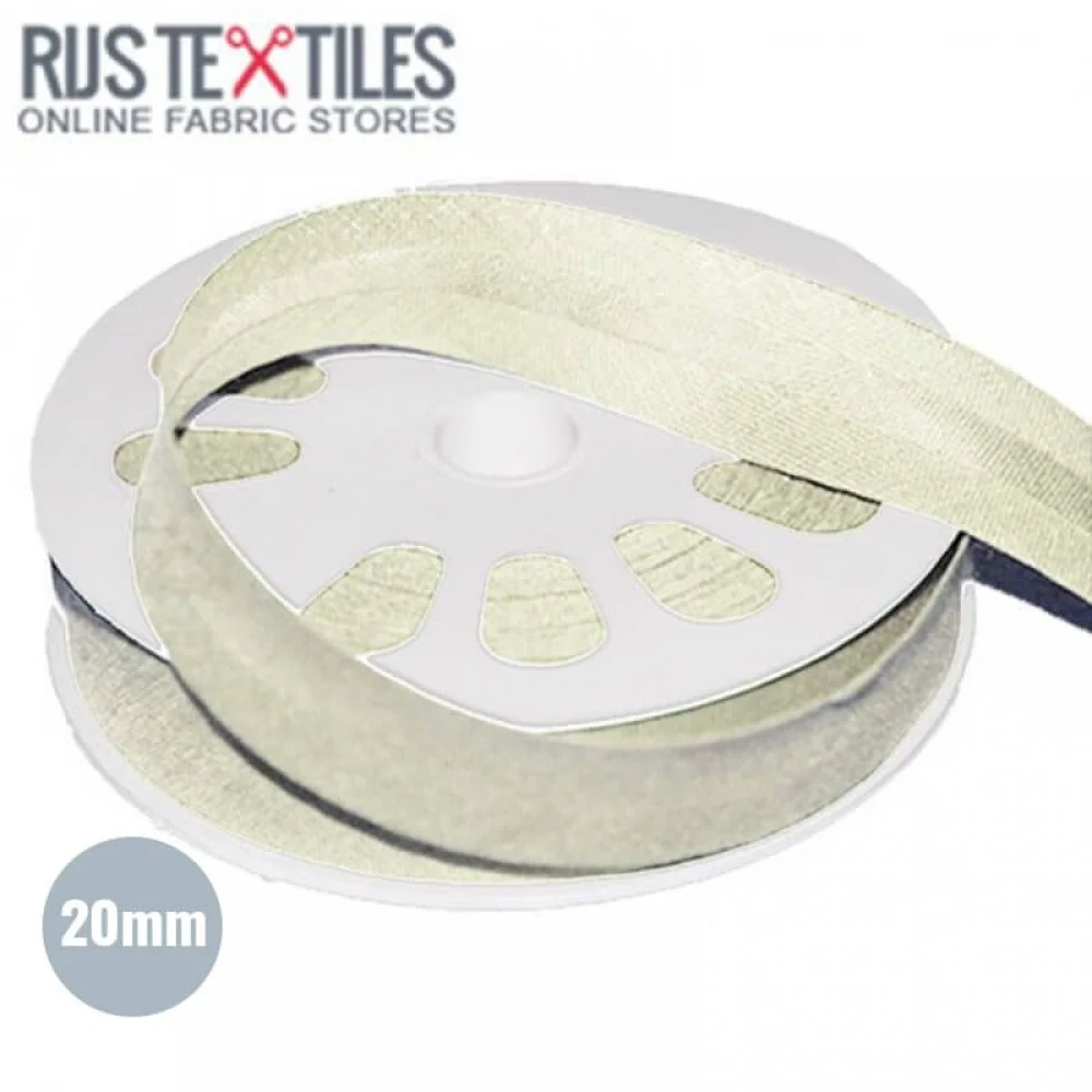 Biais Coton Plié Écru 20mm Biais Coton Plié Écru 20mm - (Rubans)
