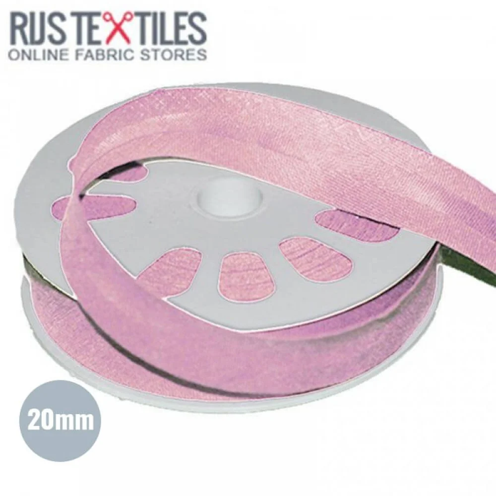 Biais Coton Plié Rose 20mm 