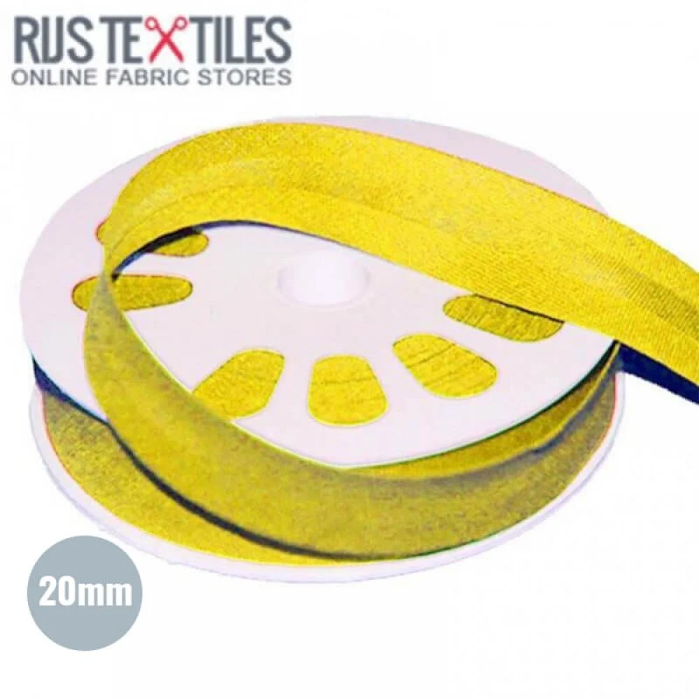 Biais Coton Plié Jaune 20mm 