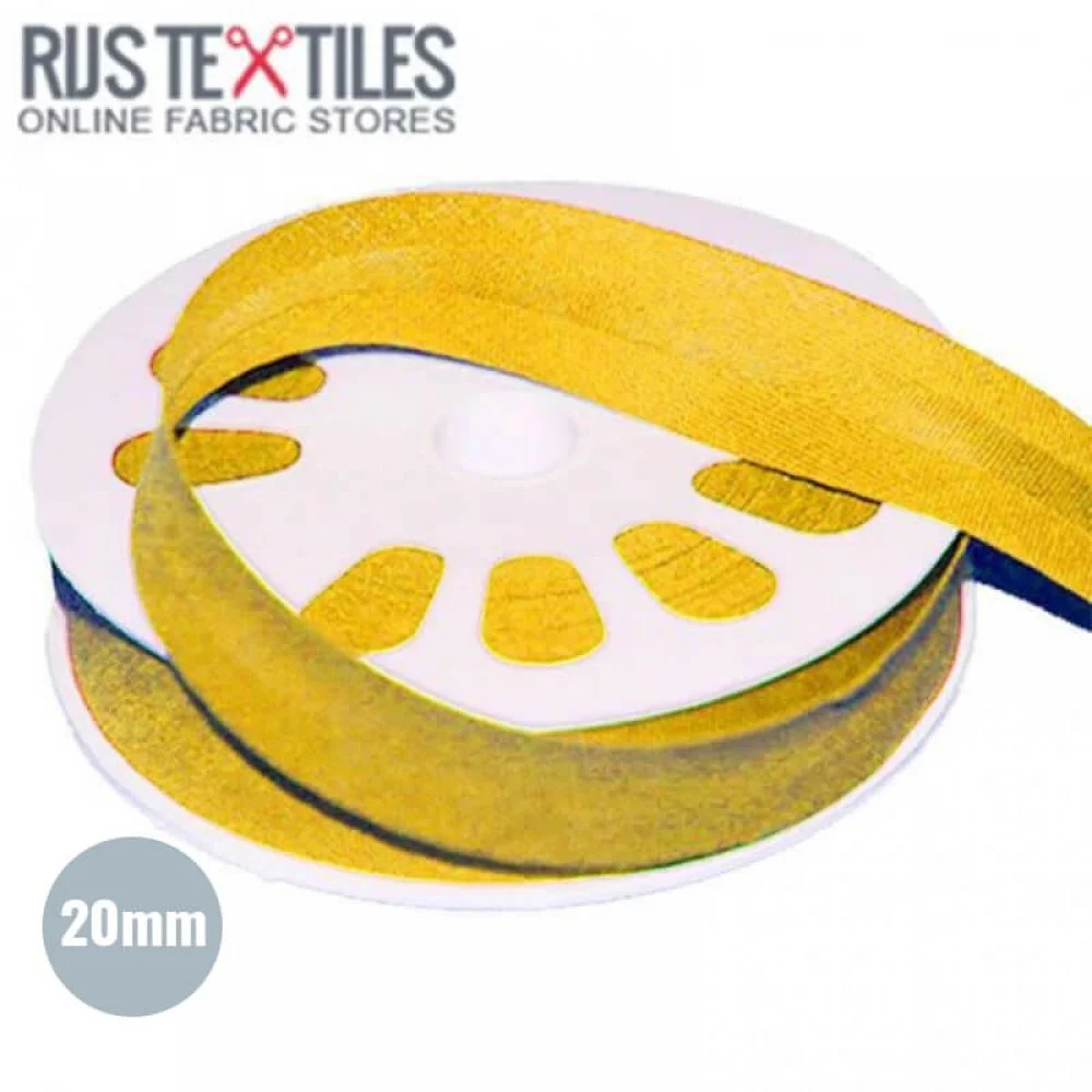 Biais Coton Plié Maïs Jaune 20mm
