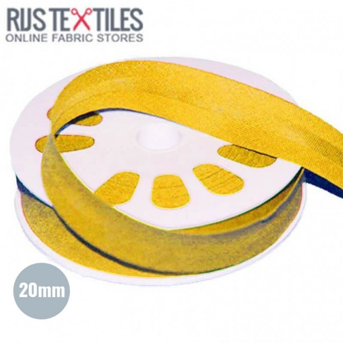 Taśma Skośna Bawełniana Żółta Kukurydza 20mm | Rijs Textiles