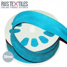 Biais Coton Plié Aqua 30mm