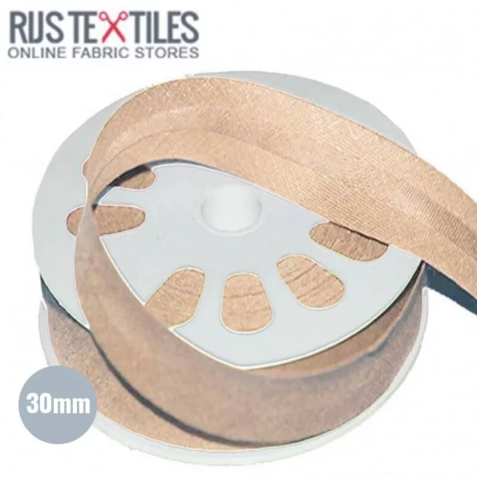 Nastri In Sbieco Di Cotone Beige 30mm - (Nastri)