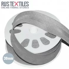 Biais Coton Plié Gris Clair 30mm