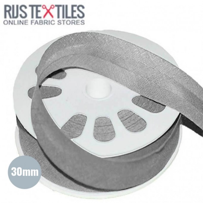 Nastri In Sbieco Di Cotone Grigio Chiaro 30mm - (Nastri)