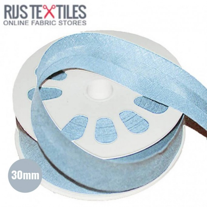 Nastri In Sbieco Di Cotone Blu Chiaro 30mm - (Nastri)