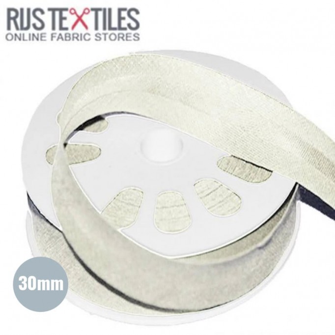 Biais Coton Plié Écru 30mm - (Rubans)