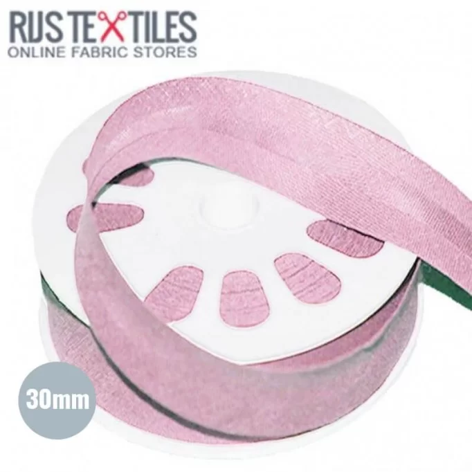Biaisband Katoen Roze 30mm - (Banden En Linten)
