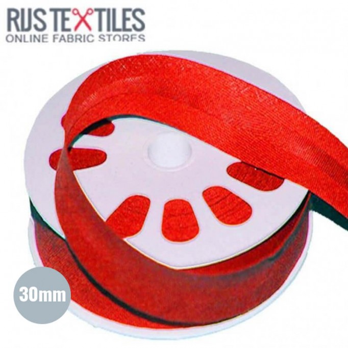 Cotton Bias Binding Red 30mm - (Ribbons )