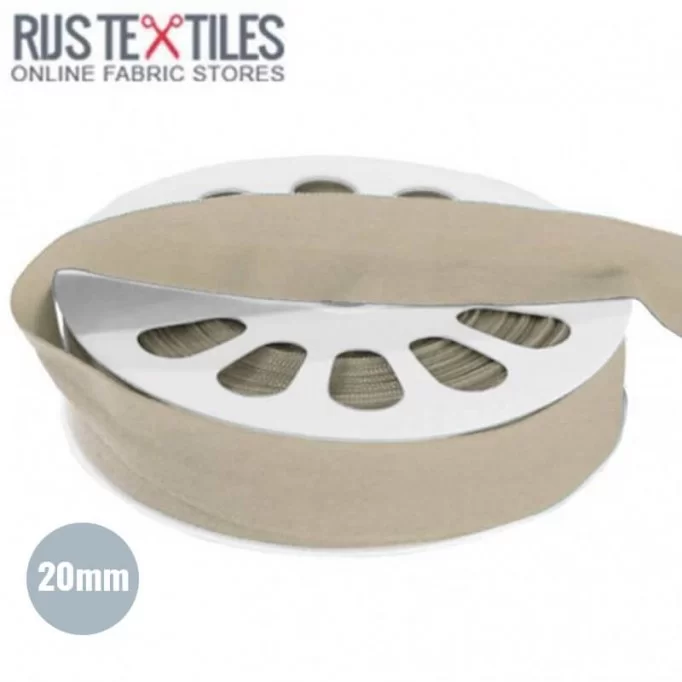 Elastic Edging Ribbon Mat Beige 20mm Elastic Edging Ribbon Mat Beige 20mm - (Elastic Bias Binding)